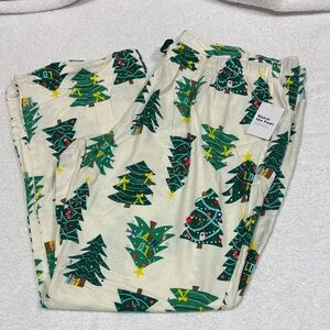 NWT Old Navy mens Pajama Bottoms - Festive Tree Print 2x